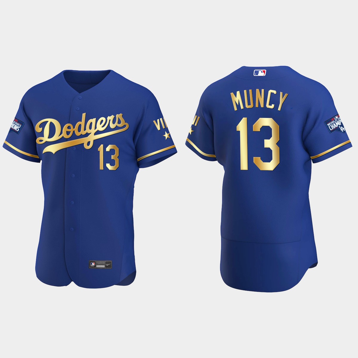 Max Muncy Los Angeles Dodgers 2021 Gold Program World Series Champions Jersey - Royal