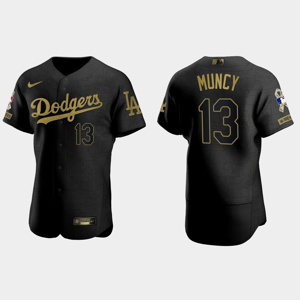 Max Muncy Los Angeles Dodgers 2021 Salute to Service Jersey - All Black