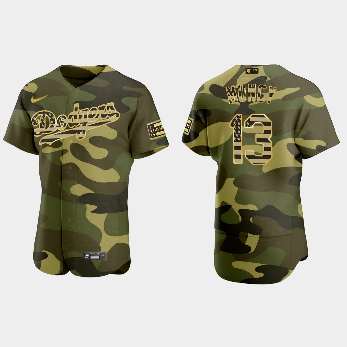 Max Muncy Los Angeles Dodgers 2022 Armed Forces Day Jersey - Camo