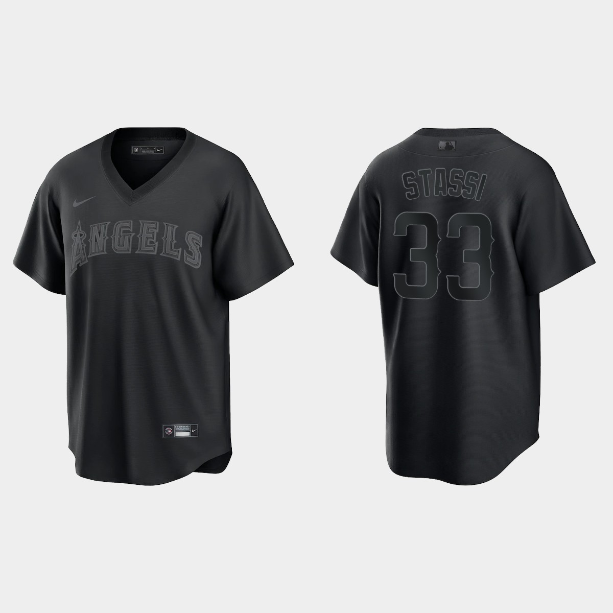 Max Stassi Los Angeles Angels Pitch Black Fashion Jersey - Black