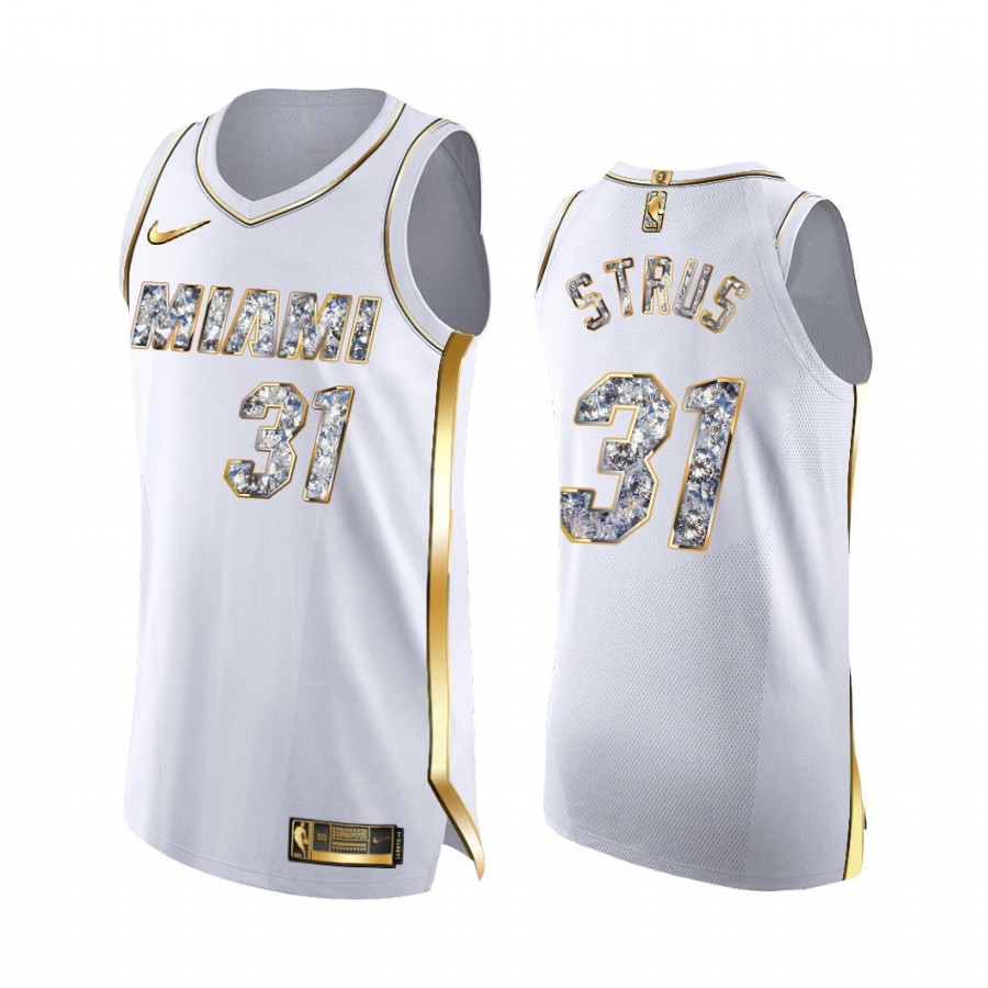 Max Strus Heat #31 2022 NBA Playoffs Jersey White Diamond Edition