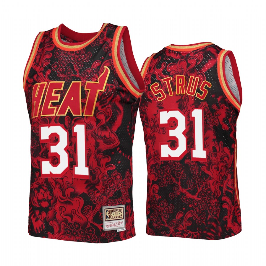Max Strus Lunar New Year 2022 Miami Heat Red Jersey Mitchell Ness