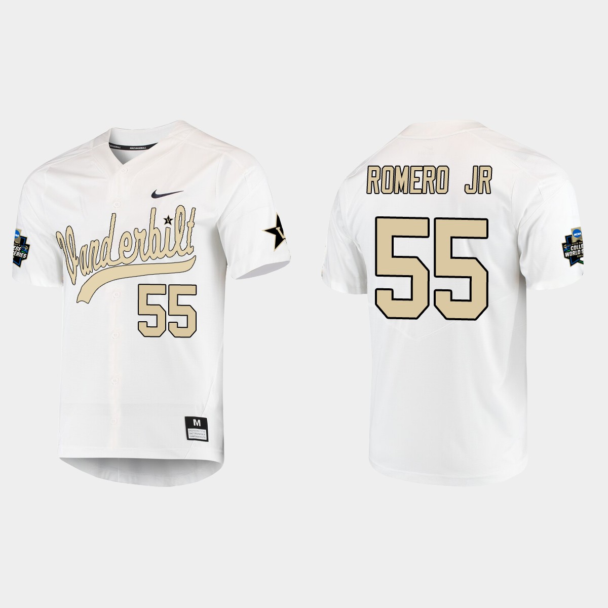 Maxwell Romero Jr. Vanderbilt Commodores College World Series  Jersey - White