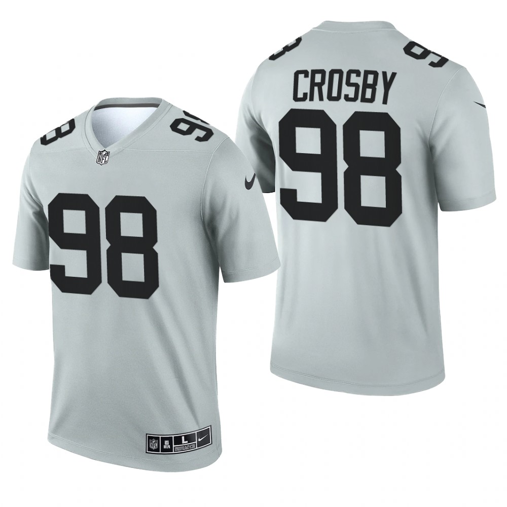 Maxx Crosby Las Vegas Raiders Silver Jersey Inverted Legend - Men's