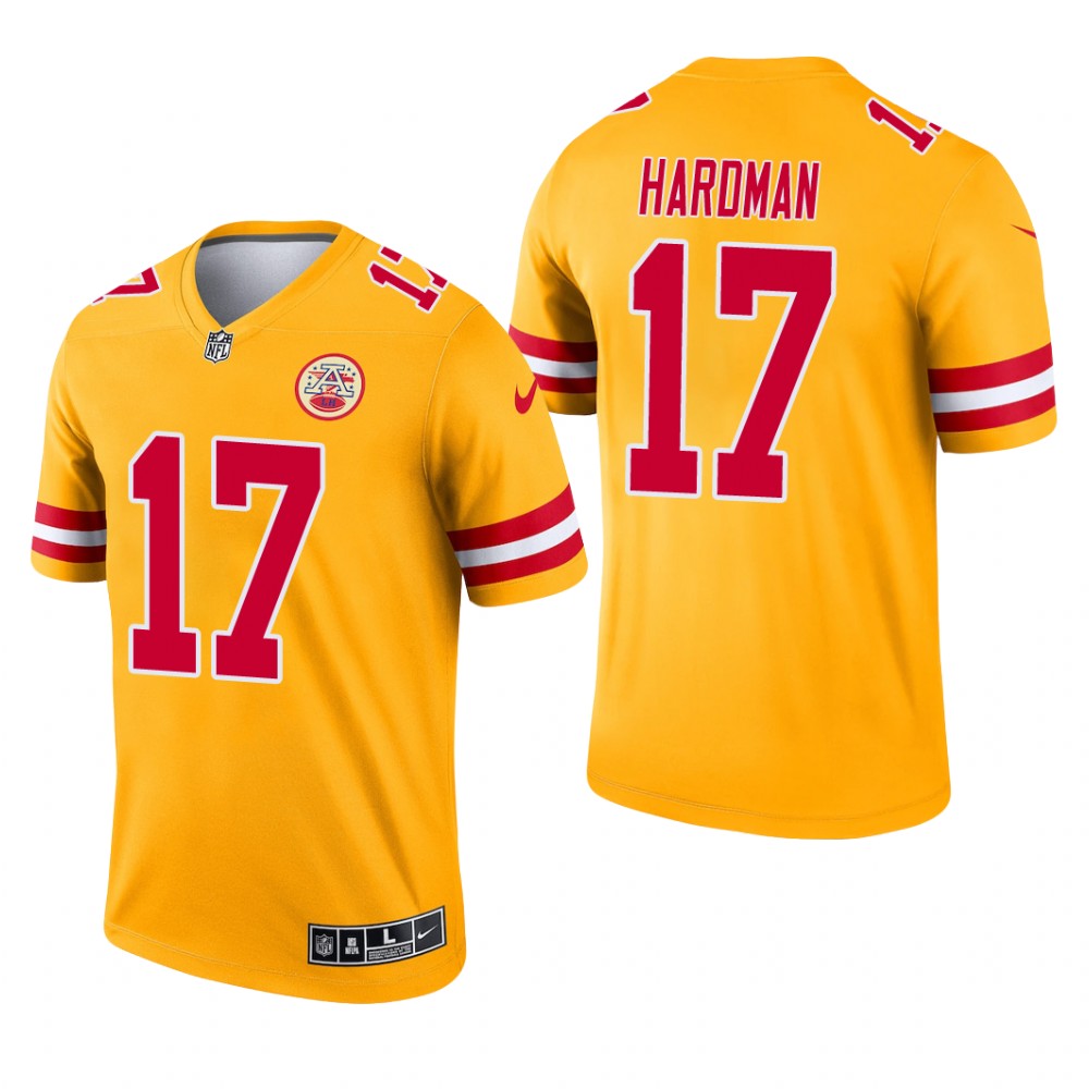Mecole Hardman Kansas City Chiefs Yellow Jersey Inverted Legend - Men's