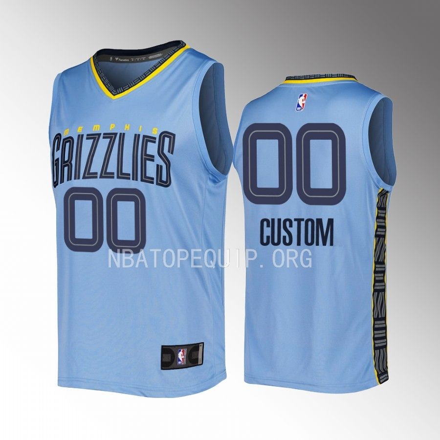 Memphis Grizzlies #00 custom Statement Edition Jersey 2022-23 Fast Break  Blue