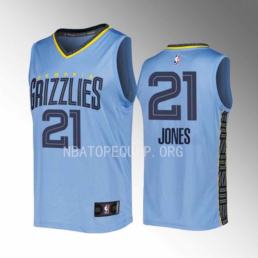 Memphis Grizzlies #21 Tyus Jones Statement Edition Jersey 2022-23 Fast Break  Blue