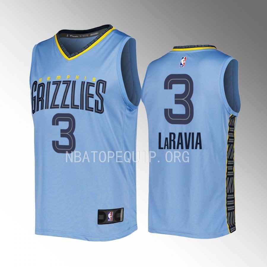 Memphis Grizzlies #3 Jake LaRavia Statement Edition Jersey 2022-23 Fast Break  Blue