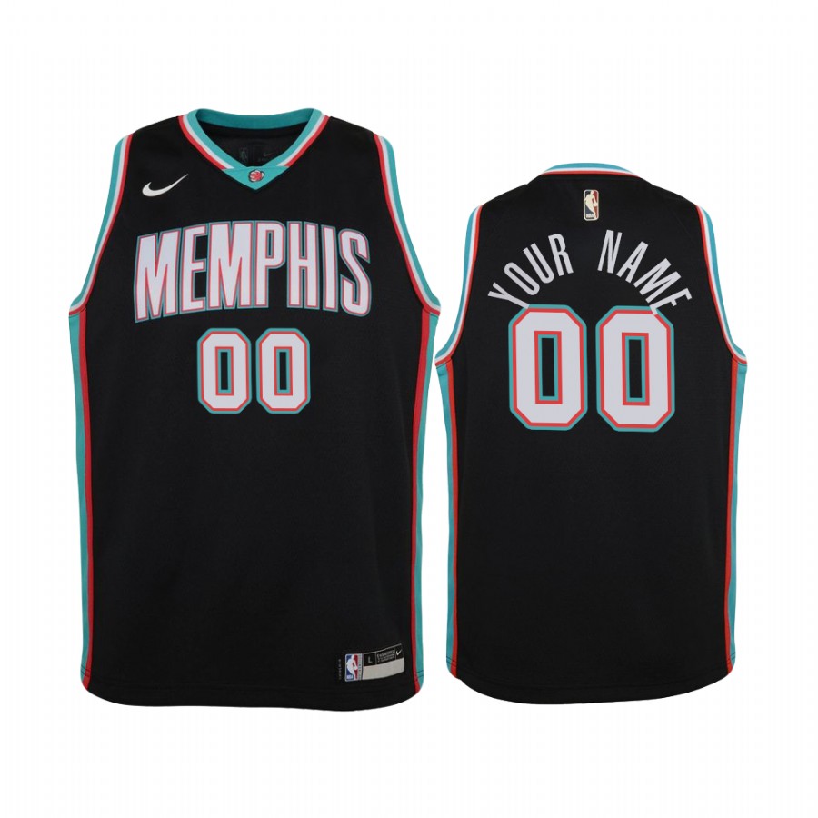 Memphis Grizzlies Custom 2020-21 Hardwood Classics Black Youth Jersey #00