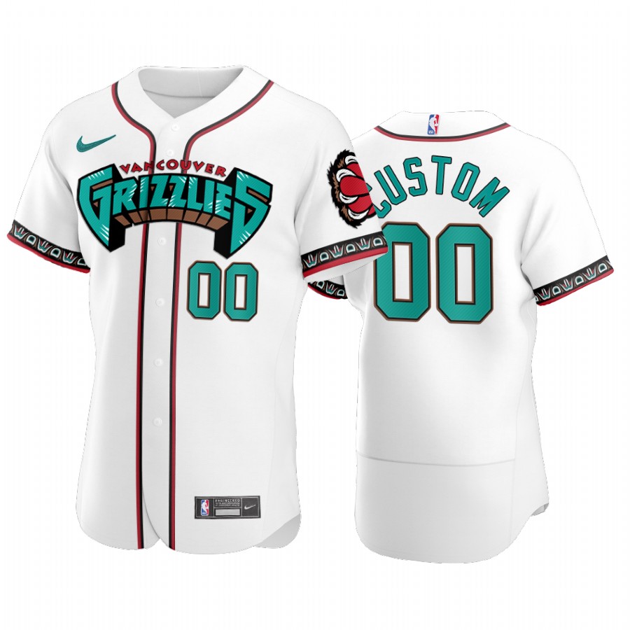 Memphis Grizzlies Custom NBA X MLB Crossover Edition Baseball Jersey Shirts