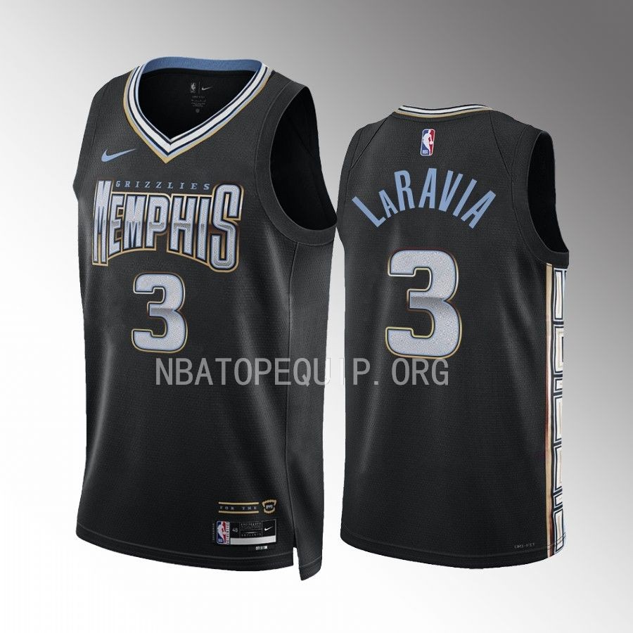 Memphis Grizzlies Jake LaRavia 2022-23 City Edition Black #3 Jersey Swingman