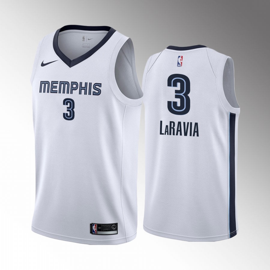 Memphis Grizzlies Jake LaRavia 2022 NBA Draft Wake Forest White #3 Jersey Association Edition