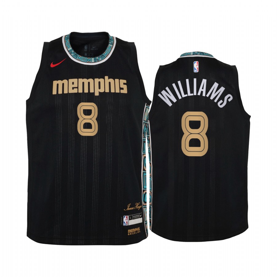 Memphis Grizzlies Ziaire Williams City Edition Black Youth Jersey 2021 NBA Draft #8