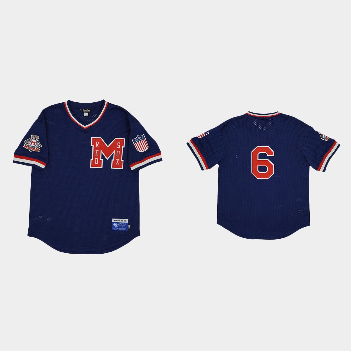 Memphis Red Sox #6 Rings And Crwns Mesh Jersey - Navy