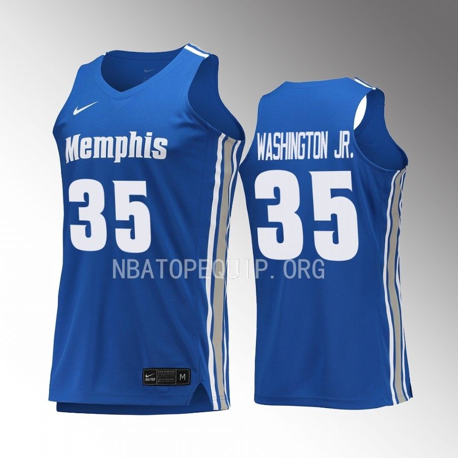 Memphis Tigers Darius Washington Jr. Jersey College  Royal  Uniform