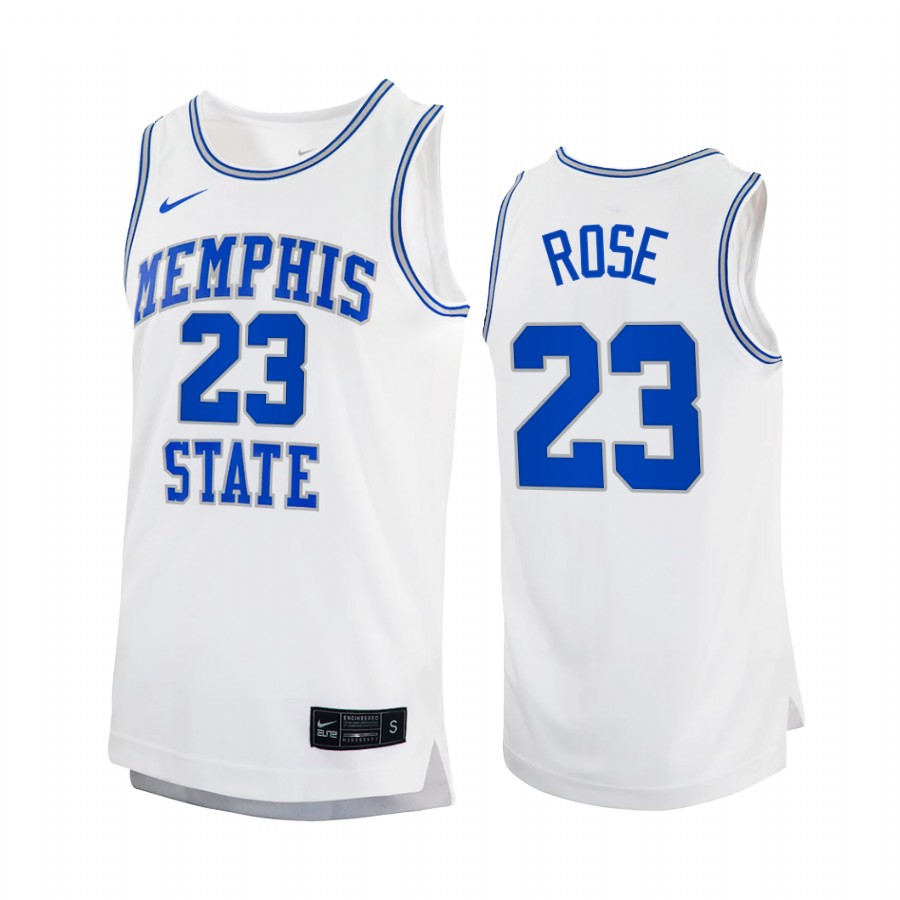 Memphis Tigers Derrick Rose Jersey Retro White Alumni  Uniform