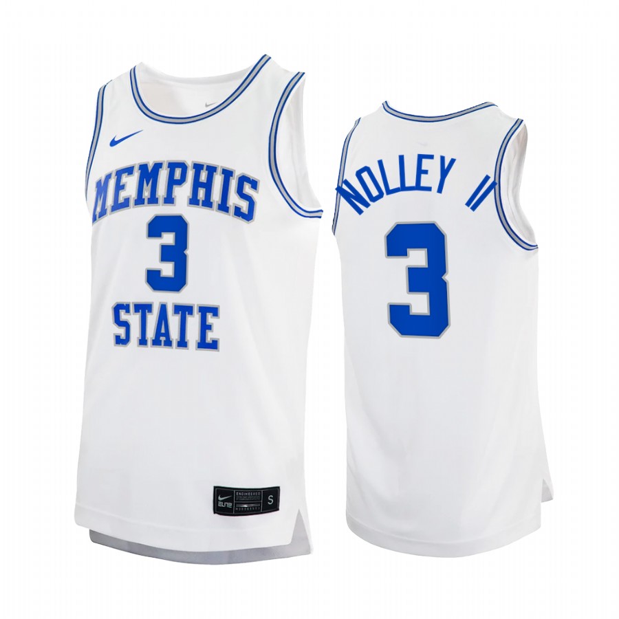 Memphis Tigers Landers Nolley II Jersey 2022 Retro White College  Uniform
