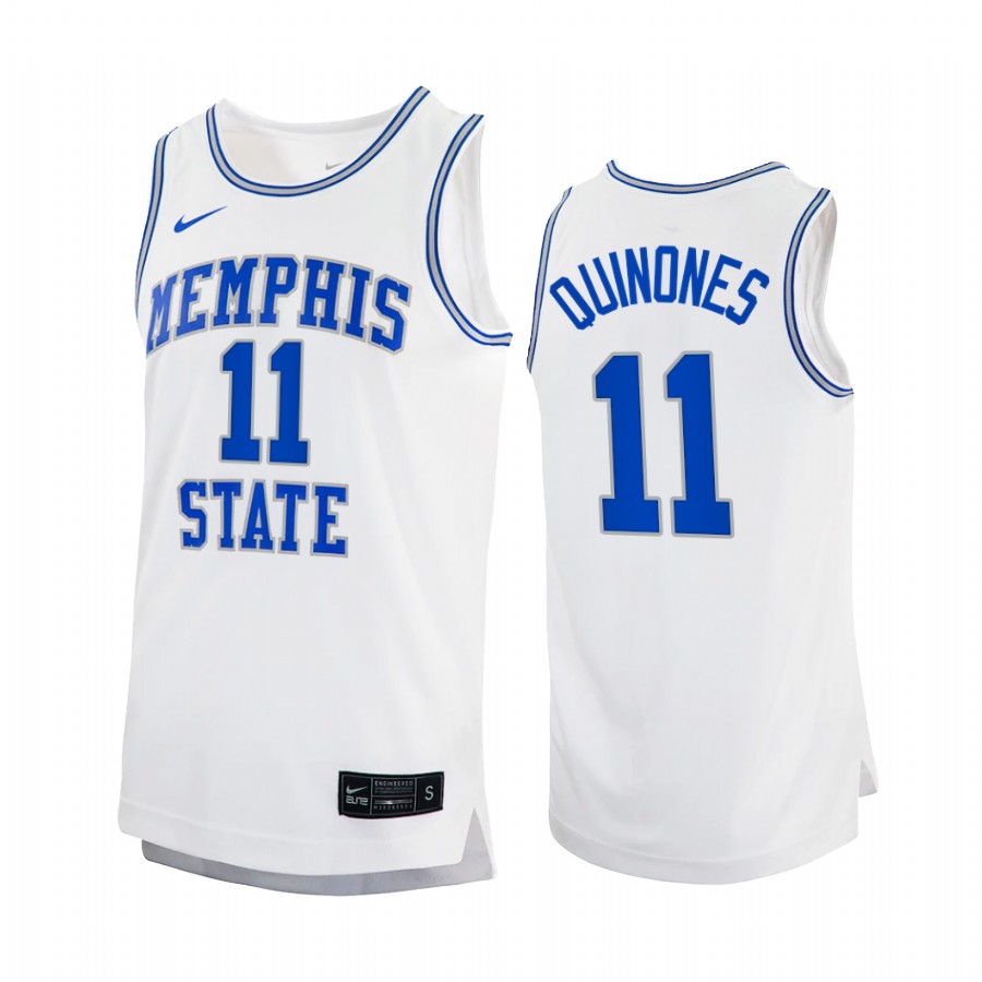 Memphis Tigers Lester Quinones Jersey 2022 Retro White College  Uniform