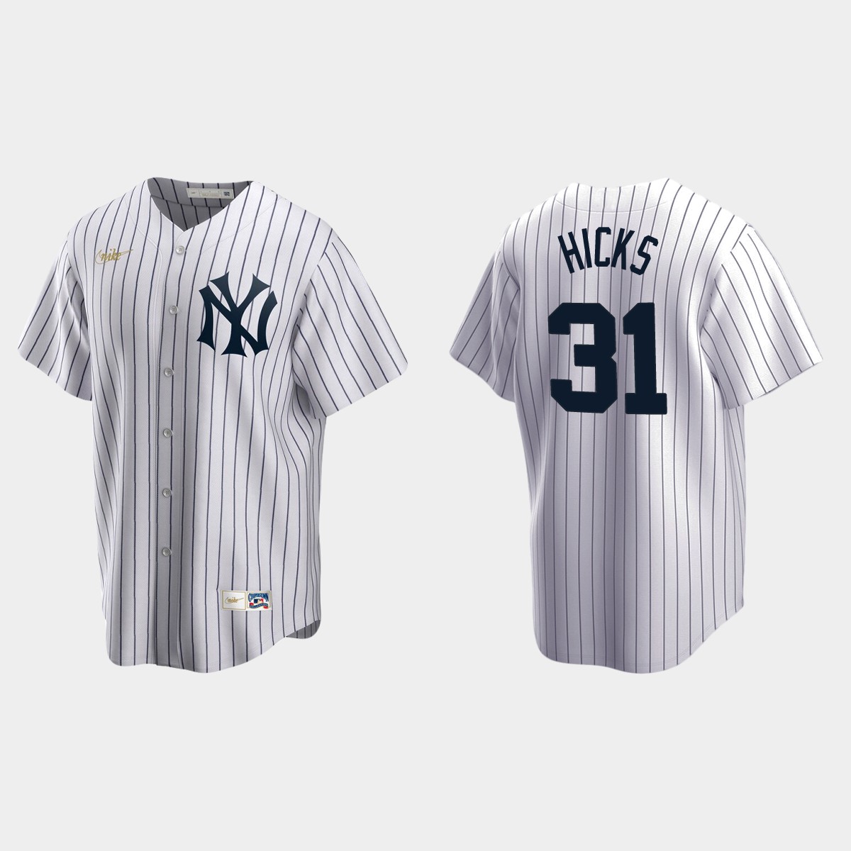 Men's Aaron Hicks New York Yankees Cooperstown Collection Home Jersey - White