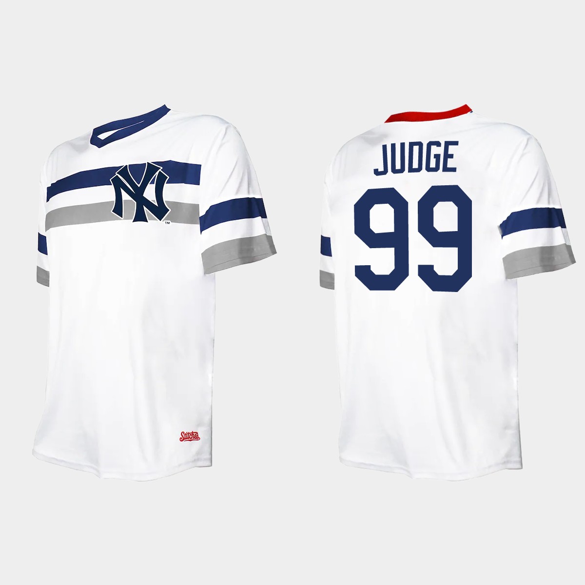Men's Aaron Judge New York Yankees Cooperstown Collection V-Neck Jersey - White
