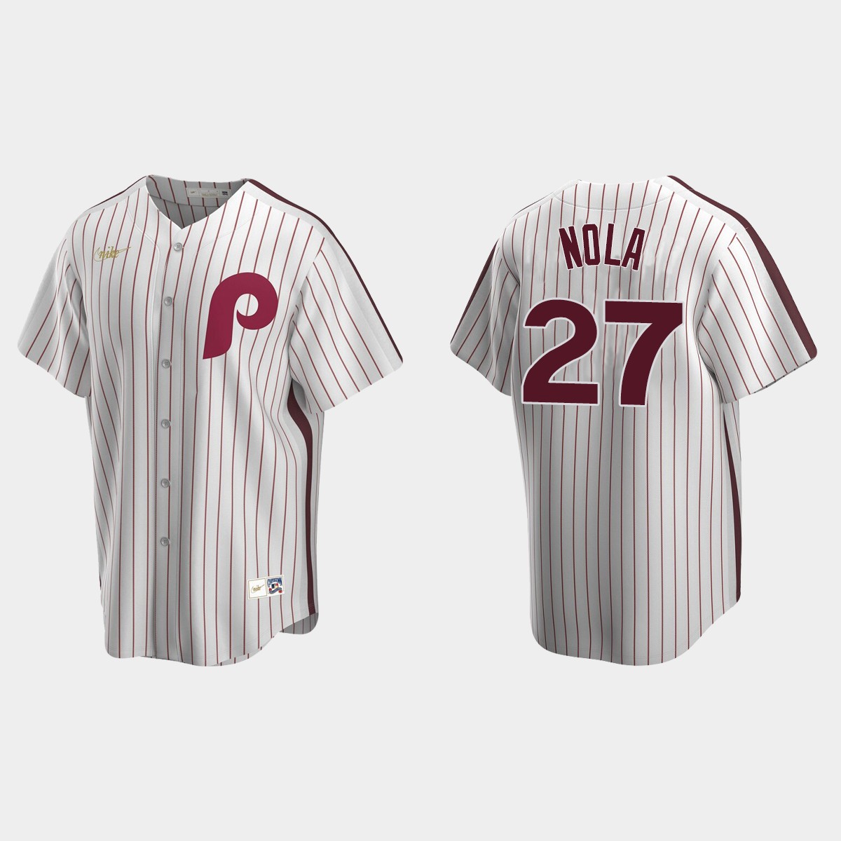 Men's Aaron Nola #27 Philadelphia Phillies Cooperstown Collection Home Jersey - White