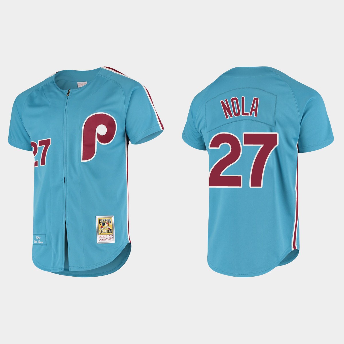 Men's Aaron Nola Philadelphia Phillies Cooperstown Collection Jersey - Light Blue