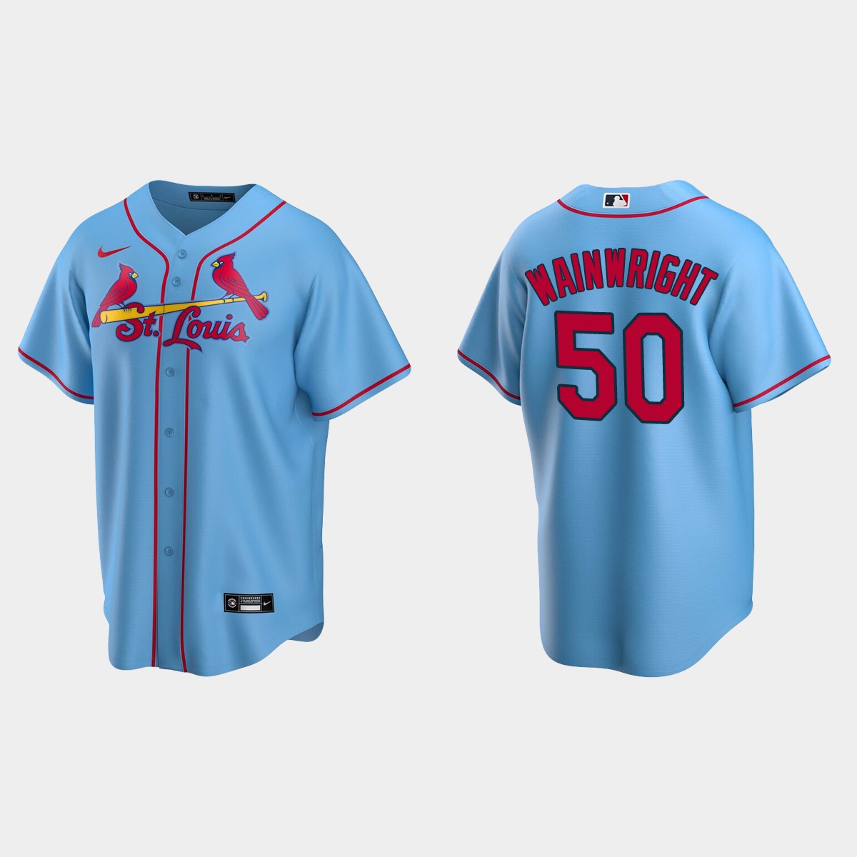 Men's Adam Wainwright #50 St. Louis Cardinals Alternate Jersey - Light Blue