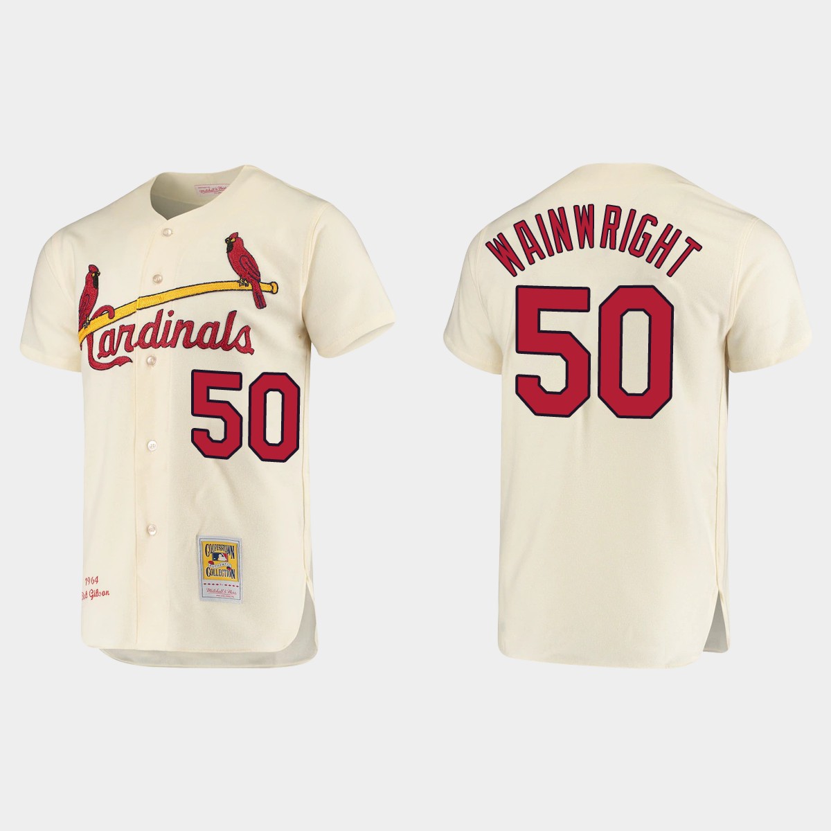 Men's Adam Wainwright St. Louis Cardinals Cooperstown Collection Jersey - Cream
