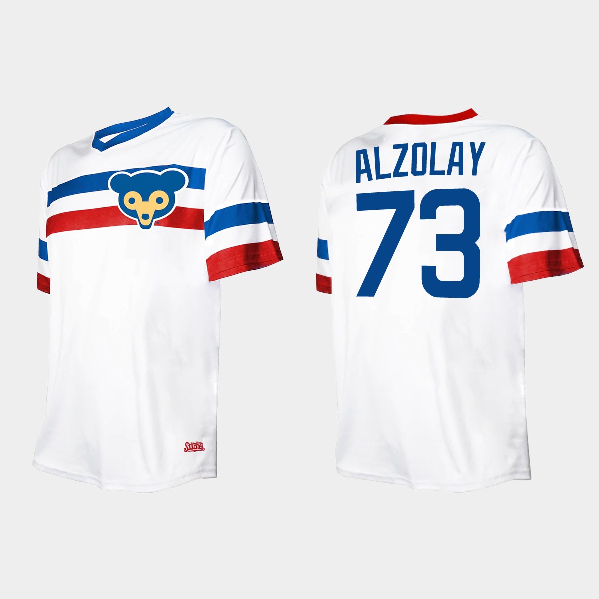 Men's Adbert Alzolay Chicago Cubs Cooperstown Collection V-Neck Jersey - White