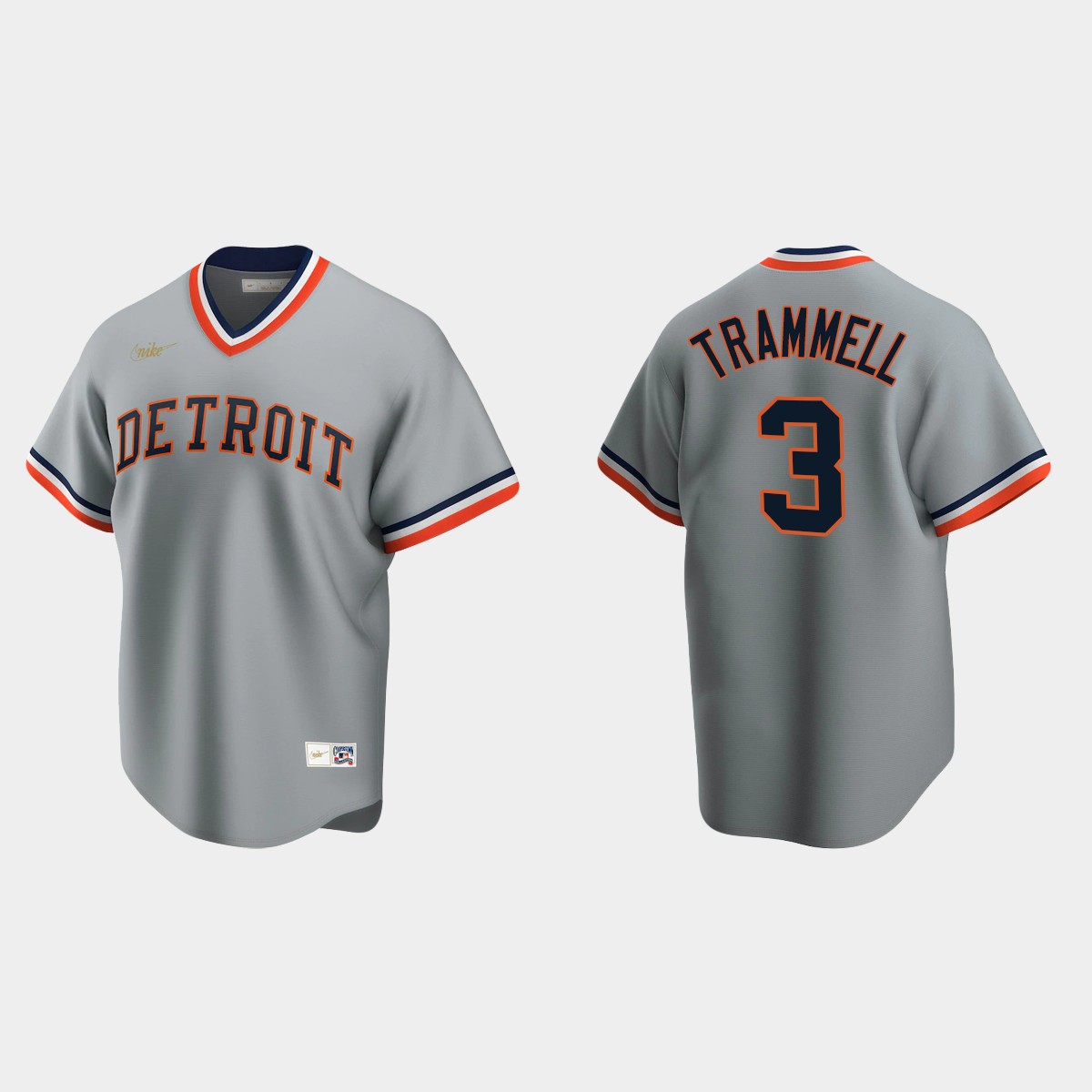 Men's Alan Trammell #3 Detroit Tigers Cooperstown Collection Road Jersey - Gray