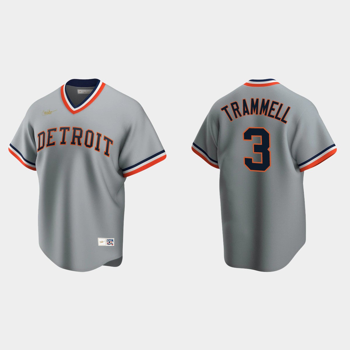 Men's Alan Trammell Detroit Tigers Cooperstown Collection Road Jersey - Gray