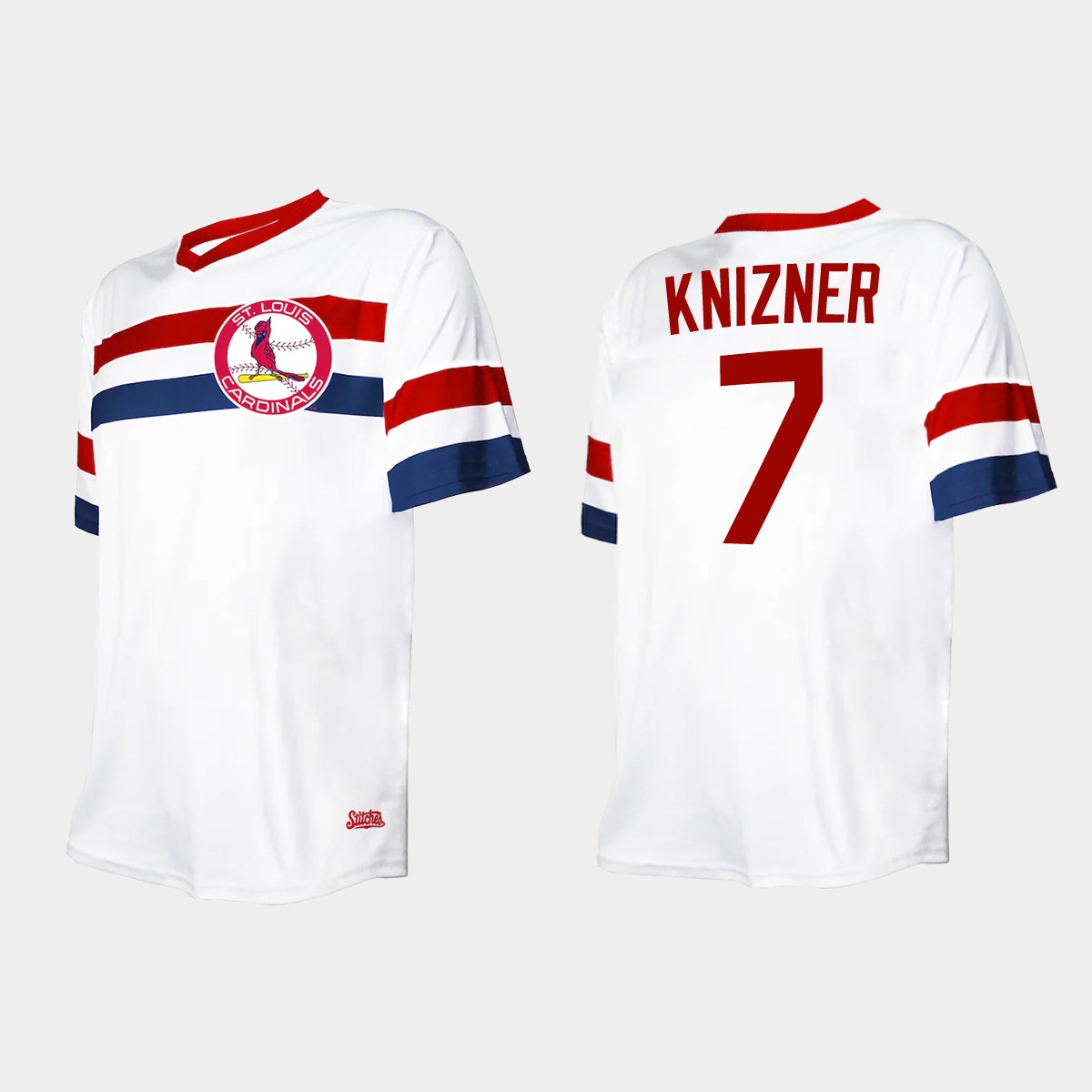 Men's Andrew Knizner St. Louis Cardinals Cooperstown Collection V-Neck Jersey - White