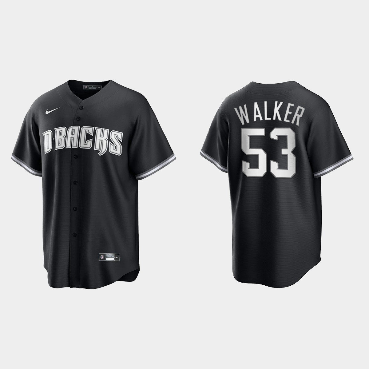 Men's Arizona Diamondbacks Christian Walker Black White 2021 All Black Fashion Jersey