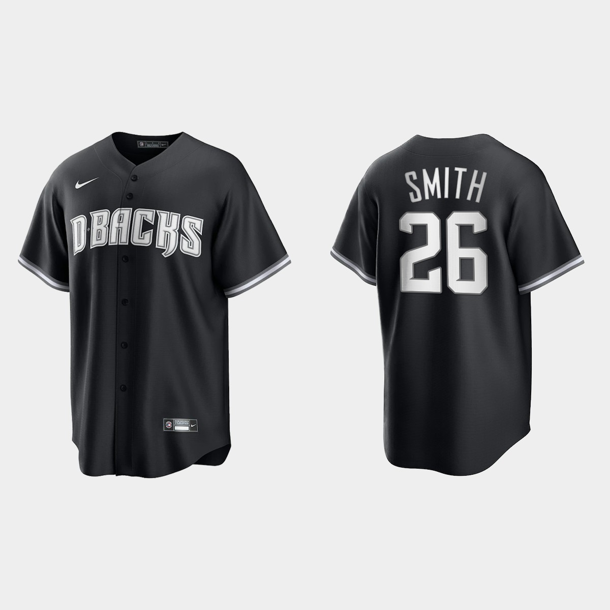 Men's Arizona Diamondbacks Pavin Smith Black White 2021 All Black Fashion Jersey