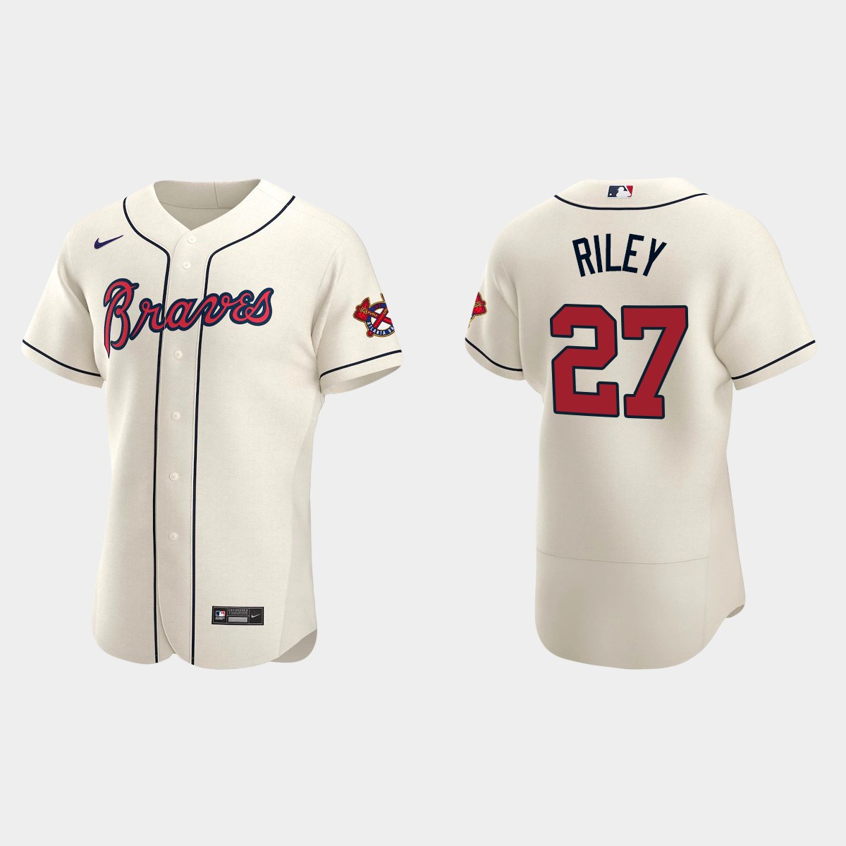 Men's Atlanta Braves Austin Riley 2020 Alternate Jersey - Cream