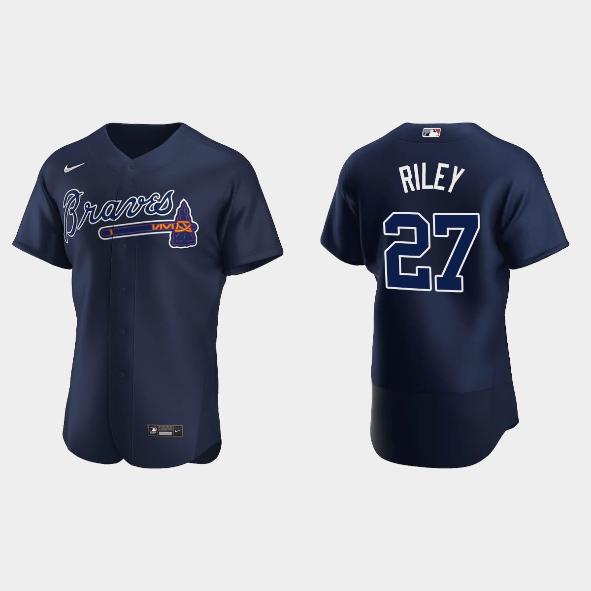 Men's Atlanta Braves Austin Riley 2020 Alternate Player Jersey - Navy
