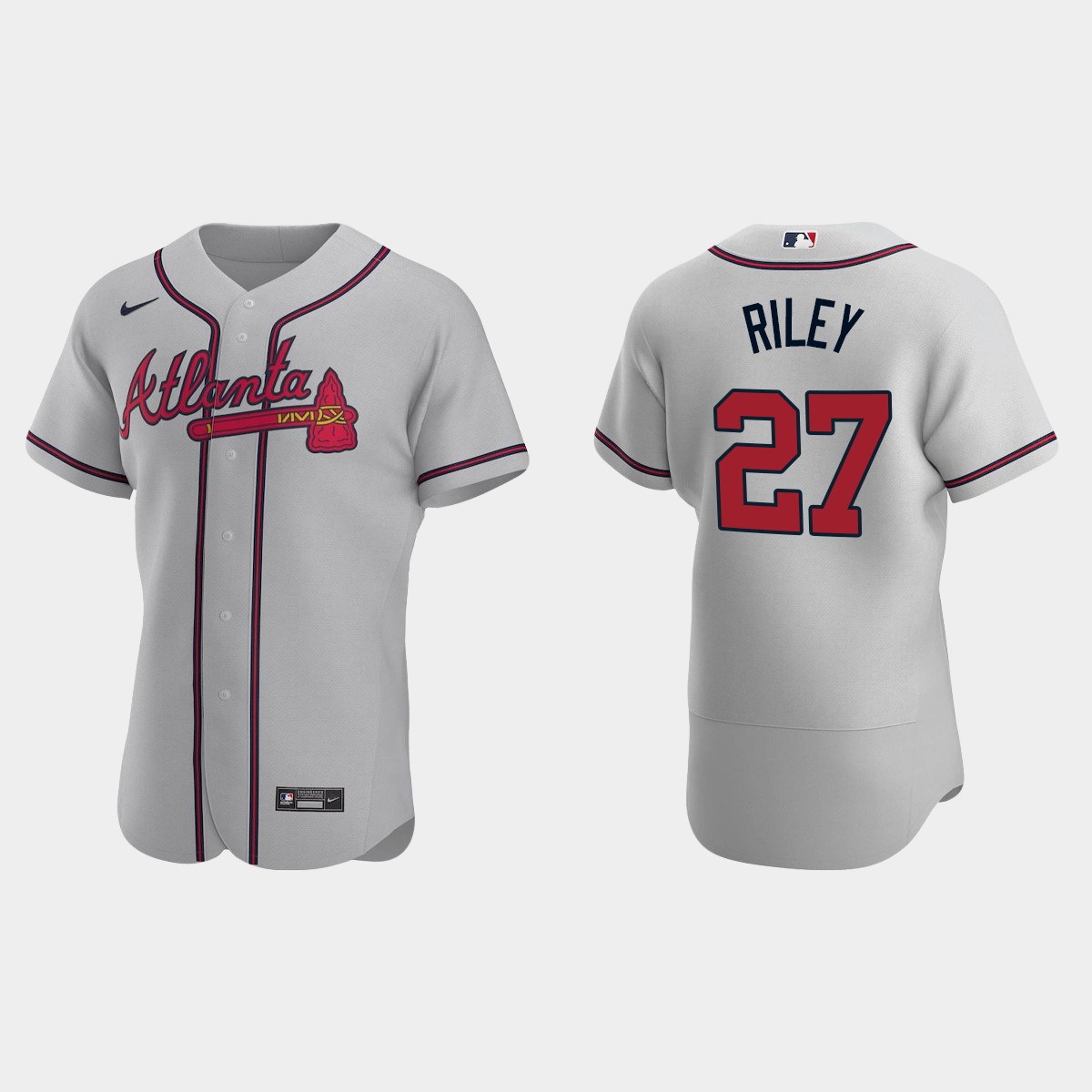 Men's Atlanta Braves Austin Riley 2020 Road Jersey - Gray