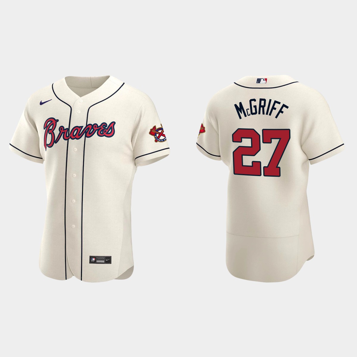 Men's Atlanta Braves Fred McGriff 2020 Alternate Jersey - Cream