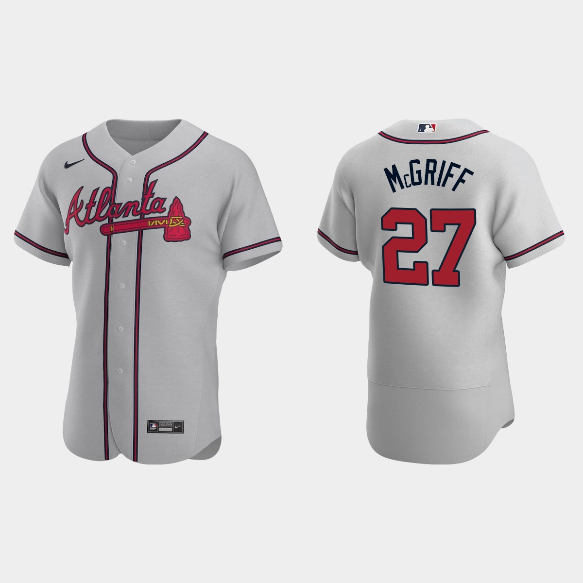 Men's Atlanta Braves Fred McGriff 2020 Road Jersey - Gray