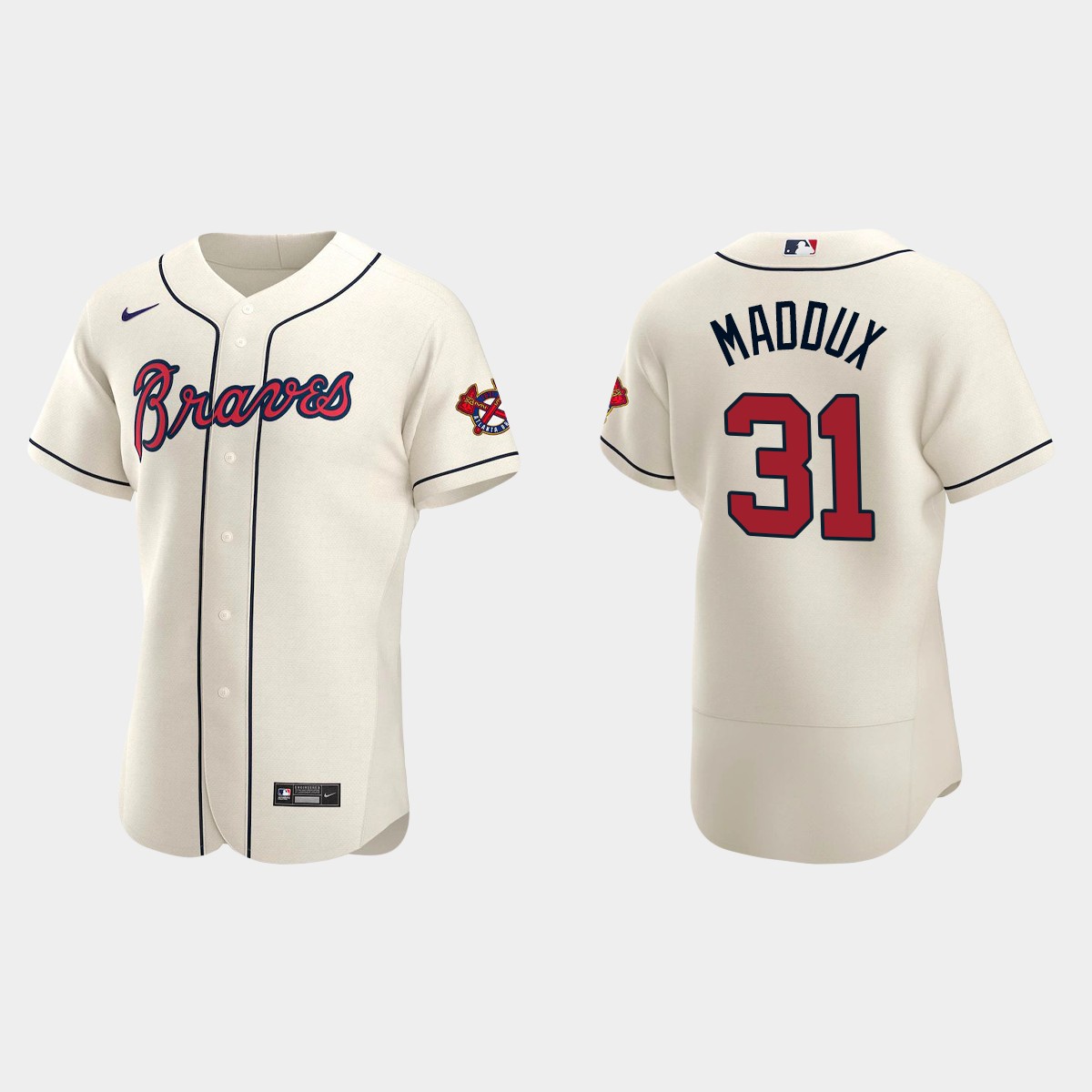 Men's Atlanta Braves Greg Maddux 2020 Alternate Jersey - Cream