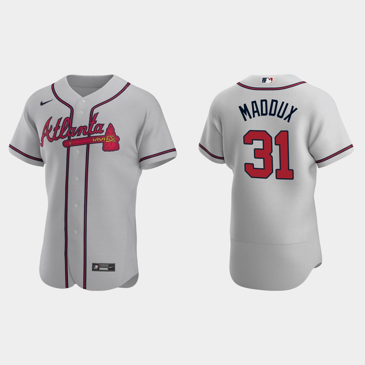 Men's Atlanta Braves Greg Maddux 2020 Road Jersey - Gray