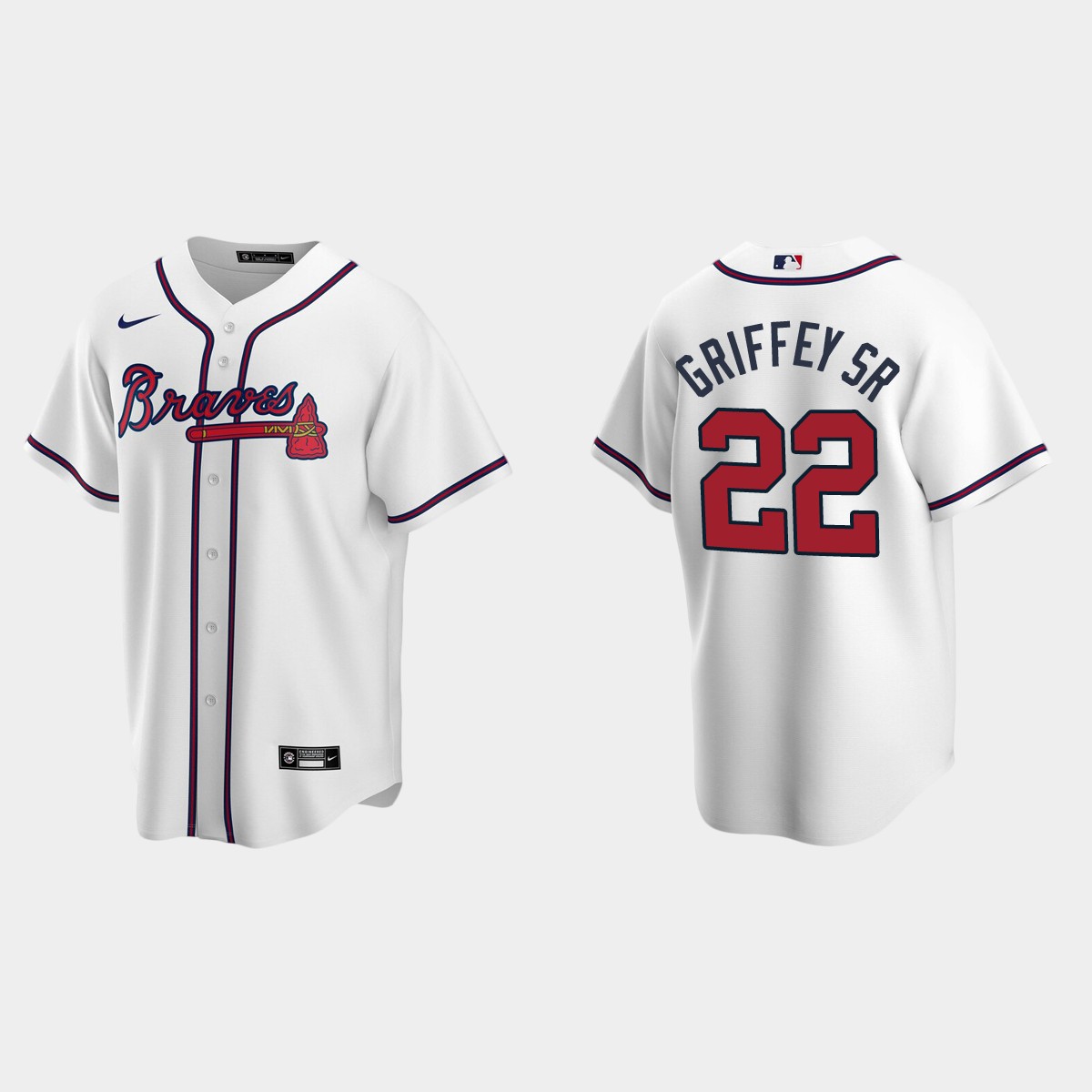 Men's Atlanta Braves Ken Griffey Sr. White Retired Player Jersey