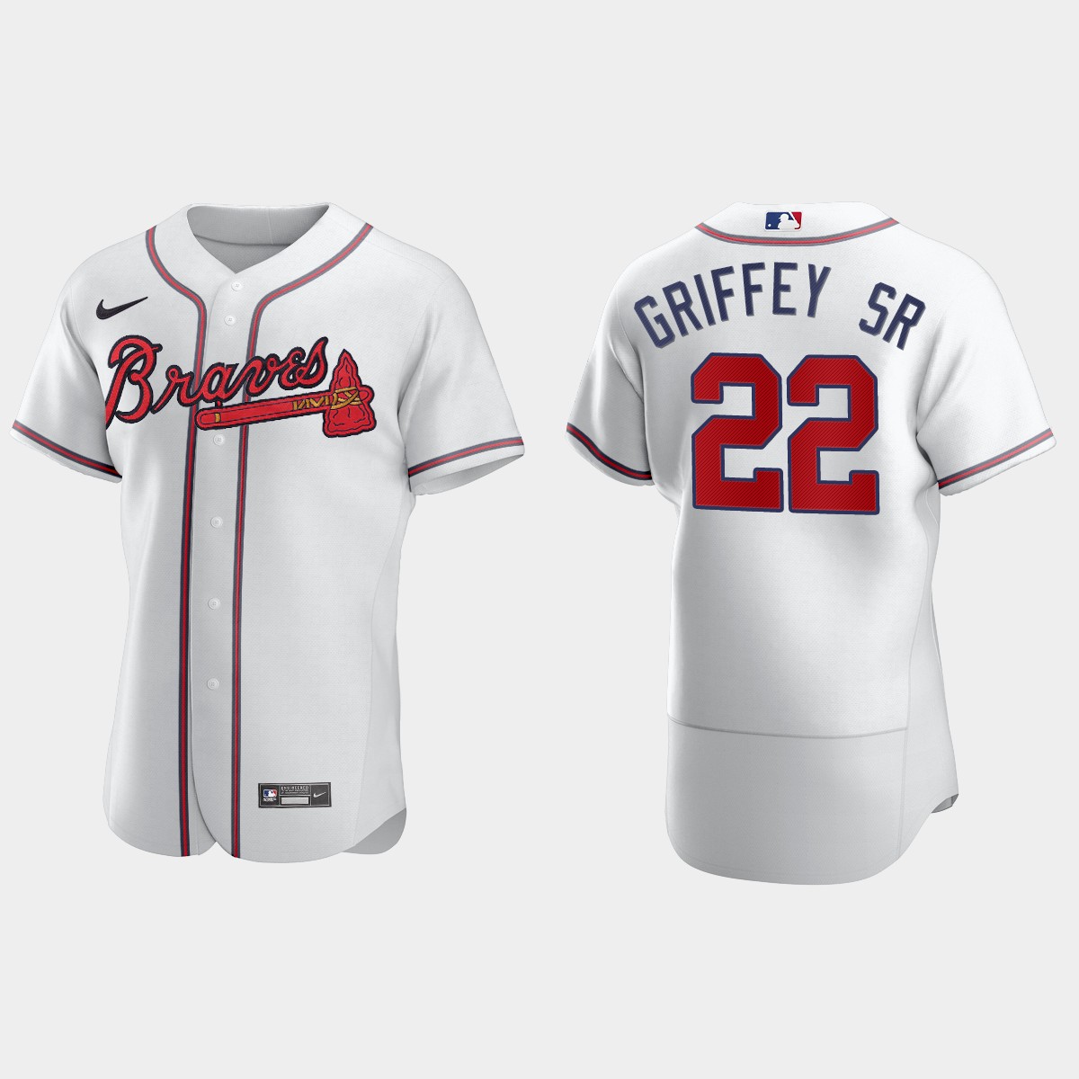 Men's Atlanta Braves Ken Griffey Sr. White Retired Player Jersey