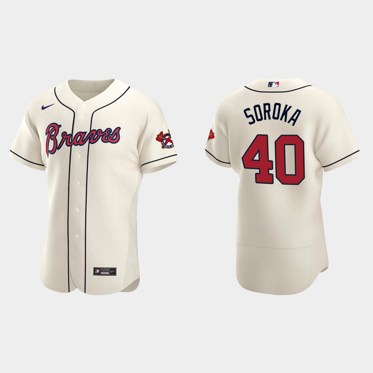 Men's Atlanta Braves Mike Soroka 2020 Alternate Jersey - Cream