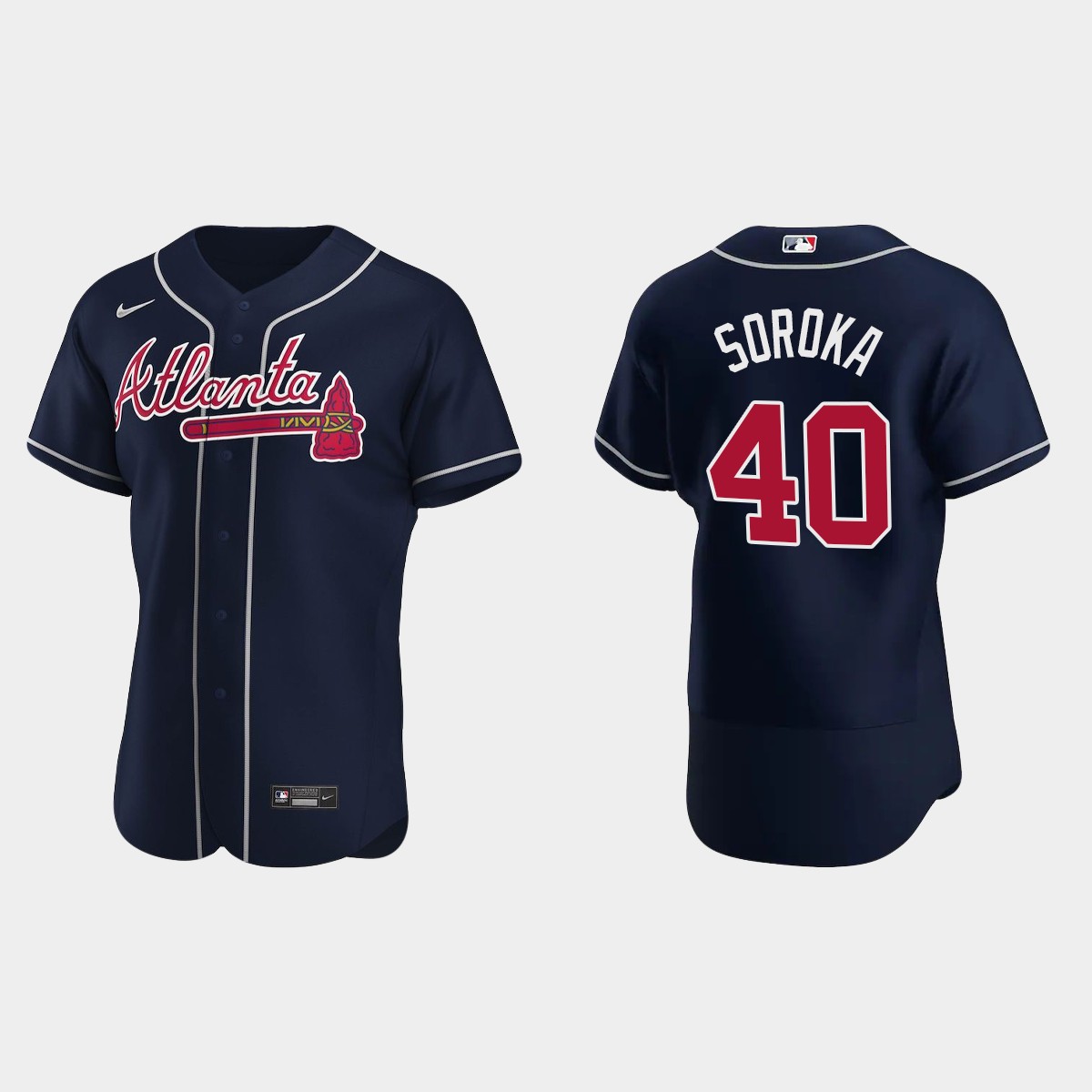 Men's Atlanta Braves Mike Soroka 2020 Alternate Jersey - Navy