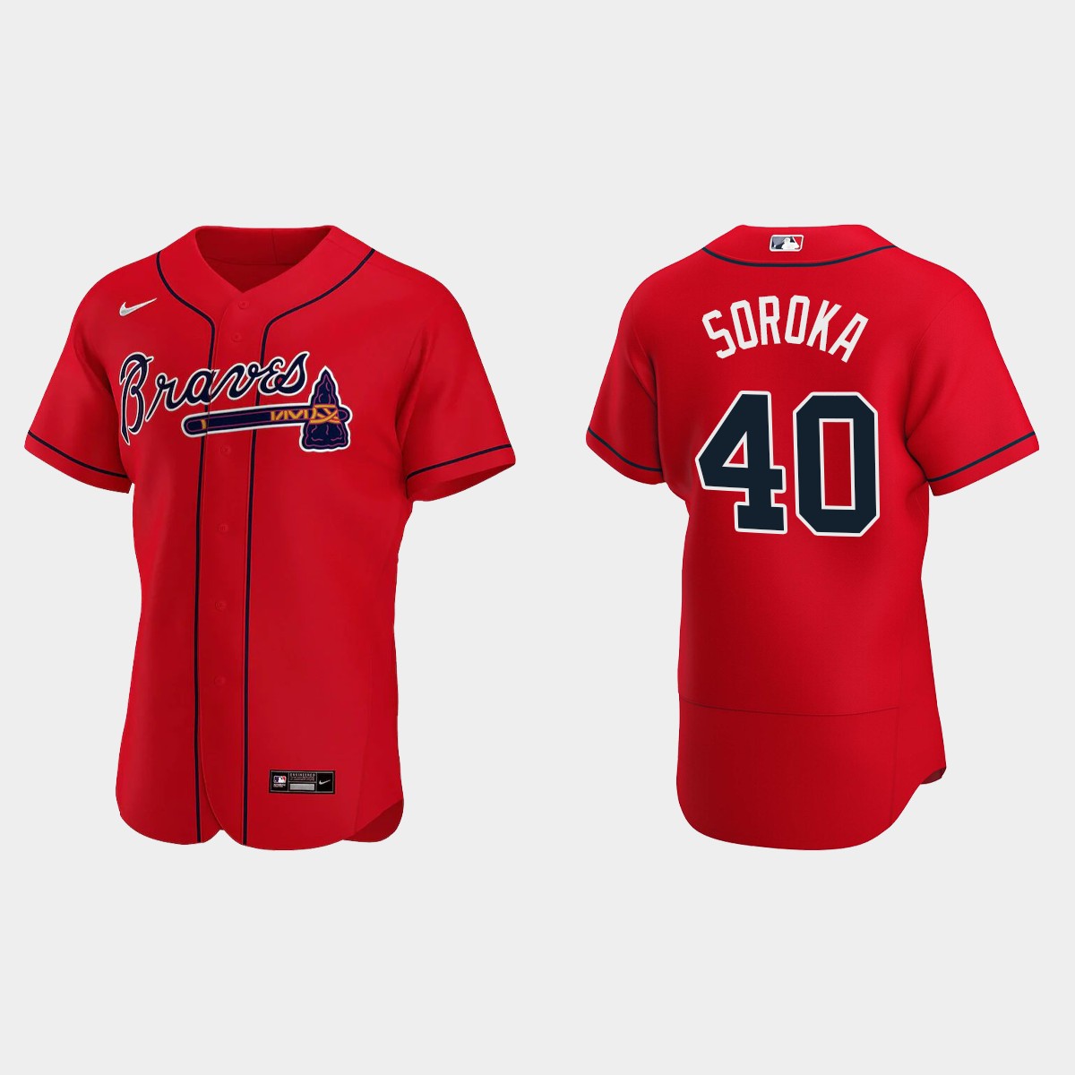 Men's Atlanta Braves Mike Soroka 2020 Alternate Jersey - Red