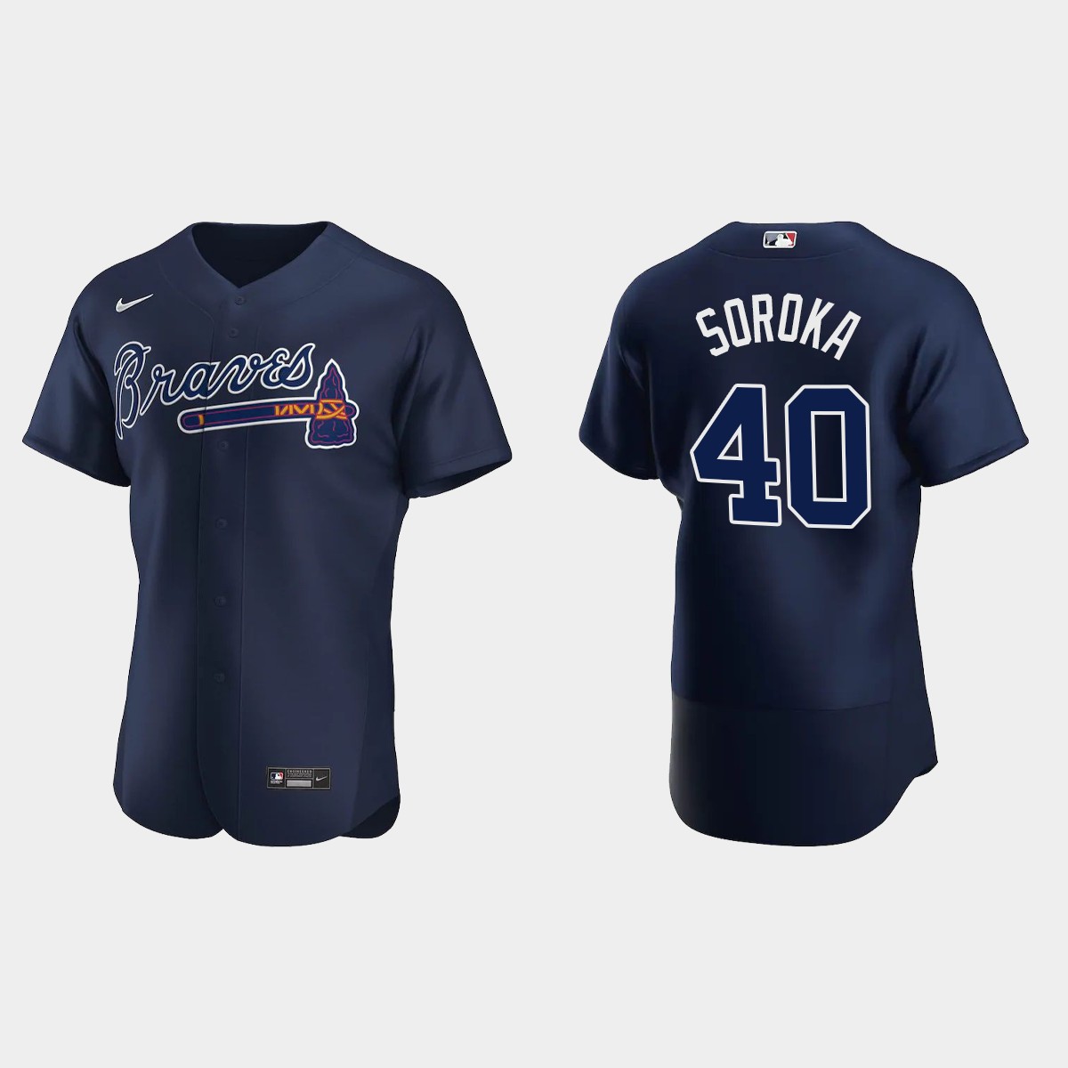 Men's Atlanta Braves Mike Soroka 2020 Alternate Player Jersey - Navy