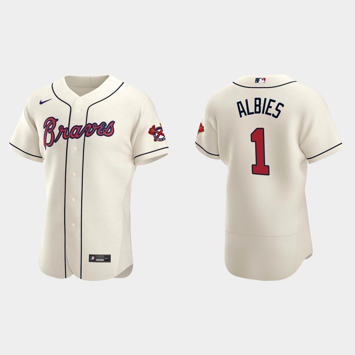 Men's Atlanta Braves Ozzie Albies 2020 Alternate Jersey - Cream