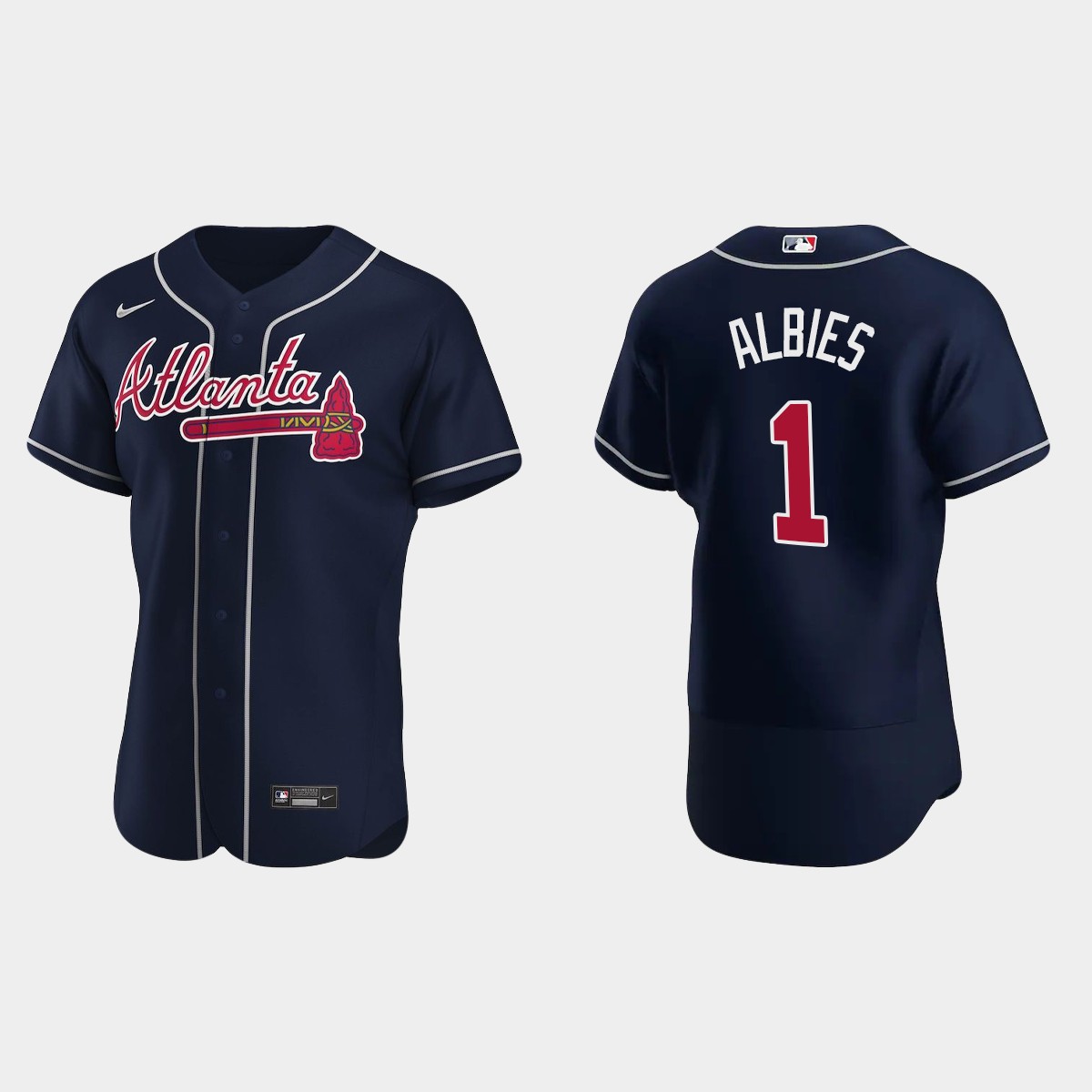 Men's Atlanta Braves Ozzie Albies 2020 Alternate Jersey - Navy