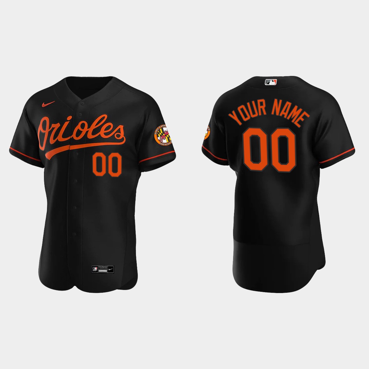 Men's Baltimore Orioles Black 2020 Alternate Custom Jersey